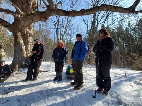 Community land walk in spring